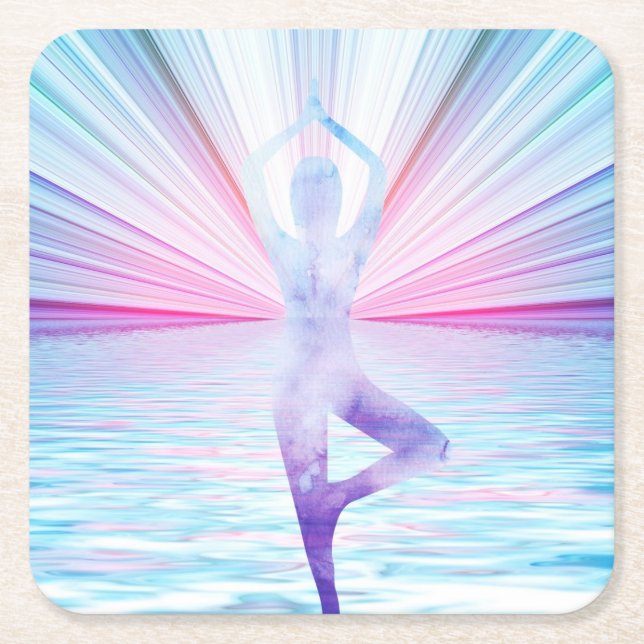 Yoga Medizin Zen Pastellfarbe Rechteckiger Pappuntersetzer (Vorderseite)