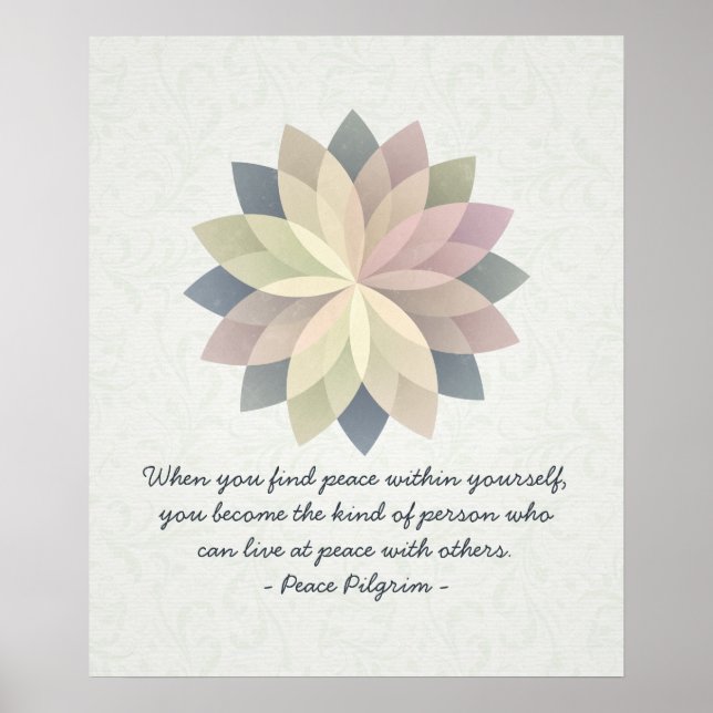 YOGA Medizin Zitate farbenfrohe Lotus Mandala Unte Poster (Vorne)