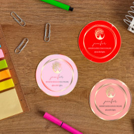 Yoga Mindfulness Therapeut Couch Gold Peach Runder Aufkleber