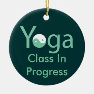 Yoga mit Yin u. Yang-Türaufhänger Keramikornament