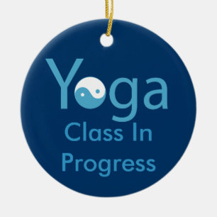 Yoga mit Yin u. Yang-Türaufhänger Keramikornament
