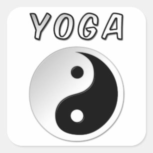 Yoga mit Yin Yang-Symbol Quadratischer Aufkleber
