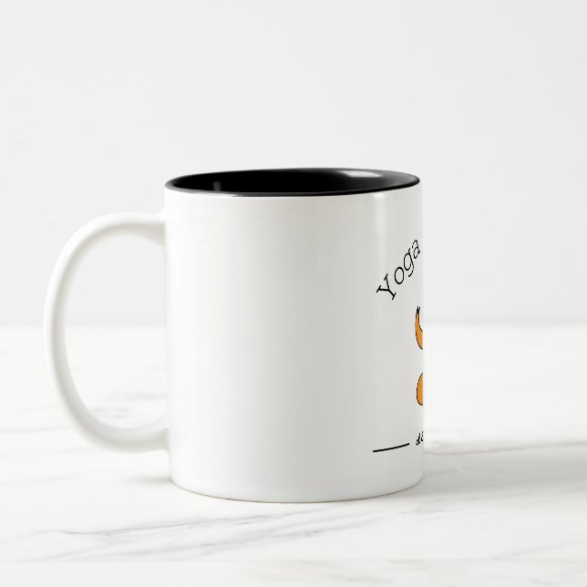 Yoga mit Ziegen Zweifarbige Tasse (Links)