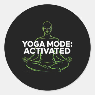 Yoga-Modus Aktiviert Achtsame Fitness-Meditationsk Runder Aufkleber