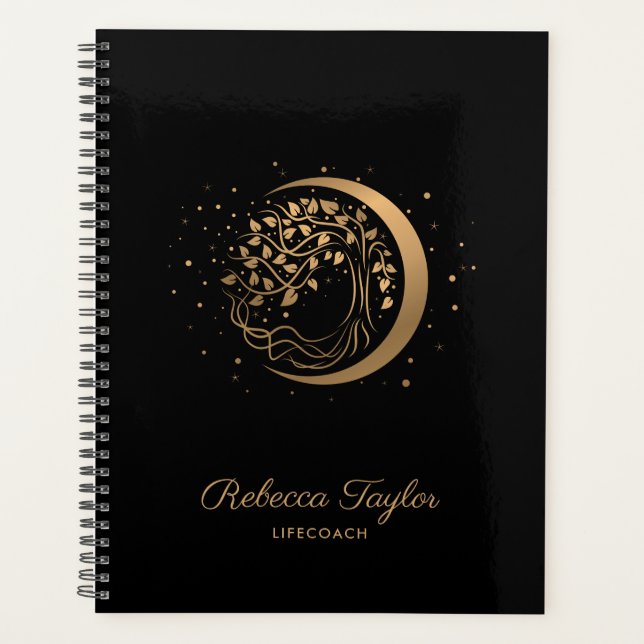 Yoga-Mond-Trend-Coach-Baum Leben Gold Planer (Vorderseite)
