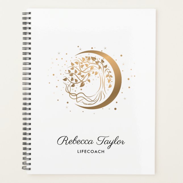 Yoga-Mond-Trend-Coach-Baum Leben Gold Planer (Vorderseite)