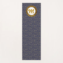 Yoga Monogram Gold Glitzer Blue