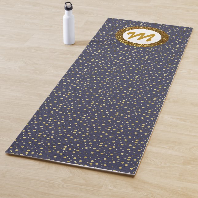 Yoga Monogram Gold Glitzer Blue Yogamatte (Beispiel)