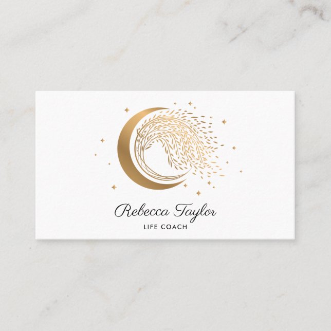 Yoga Moon Trendcoach Life Coach WILLOW Golden Visitenkarte (Vorderseite)