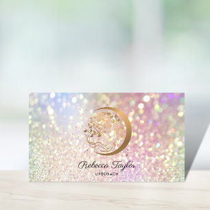Yoga Moon trendy Life Coach Baum Leben Gold Busi Visitenkarte