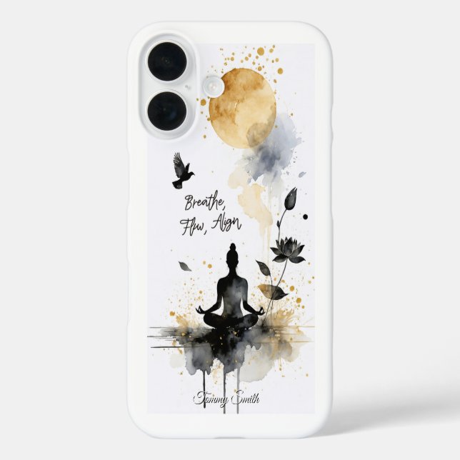 Yoga Moon Zen Art iPhone 16 Hülle (Rückseite)