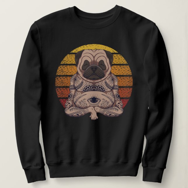 Yoga-Mops Sweatshirt (Design vorne)