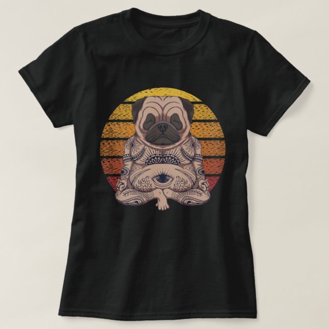 Yoga Mops T - Shirt (Design vorne)