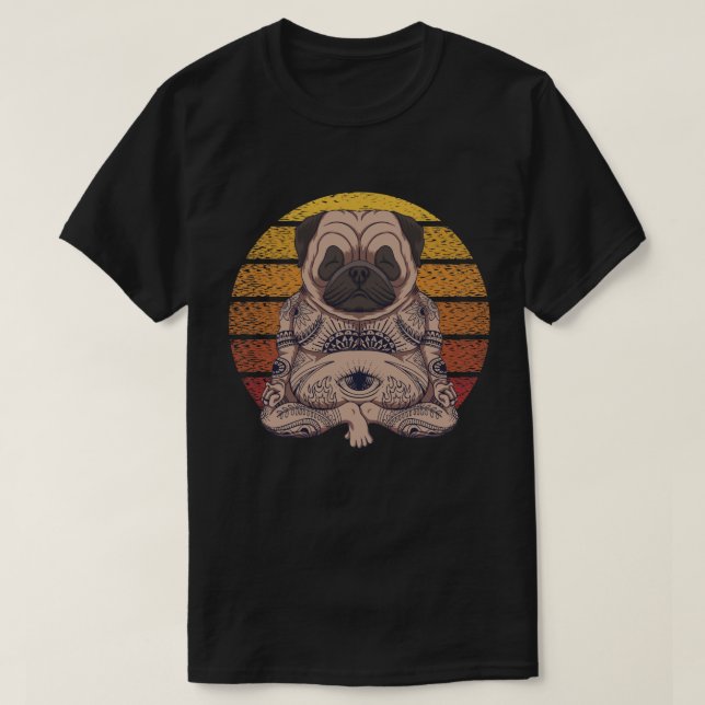 Yoga Mops T - Shirt (Design vorne)