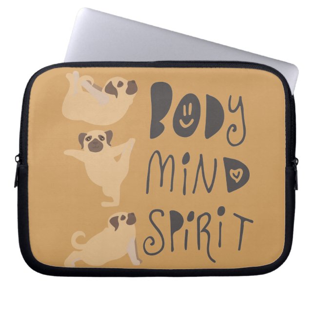 Yoga-Möpsen Laptopschutzhülle (Vorderseite)