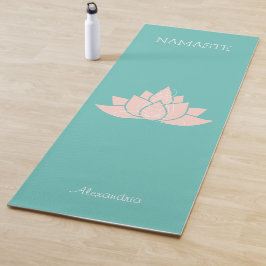 Yoga Namaste Aquamarine Farbe mit Lotus Girl Pose Yogamatte