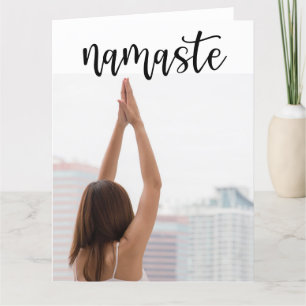 Yoga Namaste Frauen, die Yoga posieren Dankeskarte