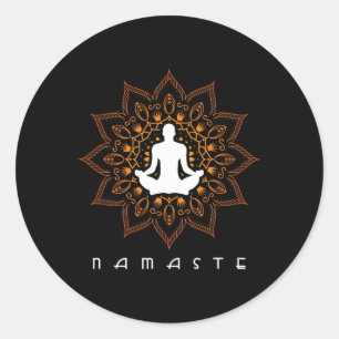 Yoga - Namaste Mandala Buddhismus Hinduismus Medit Runder Aufkleber