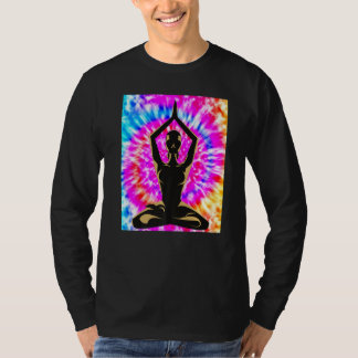 Yoga Namaste Mond Tie Dye Buddha Pose   T-Shirt