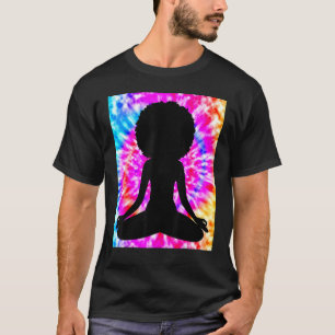 Yoga Namaste Moon Krawatte Die Buddha Pose Hair T-Shirt