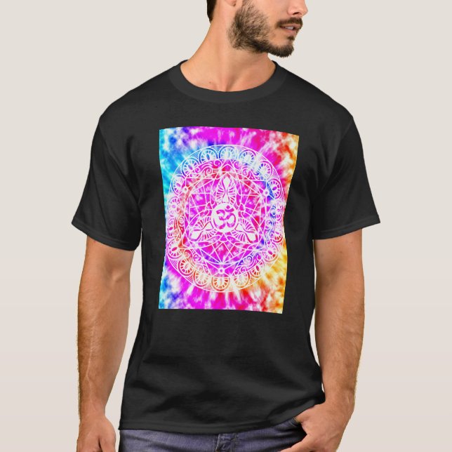 Yoga Namaste Moon Krawatte Die Buddha T-Shirt (Vorderseite)