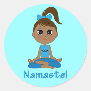 Yoga Namaste Runder Aufkleber