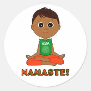 Yoga Namaste Runder Aufkleber
