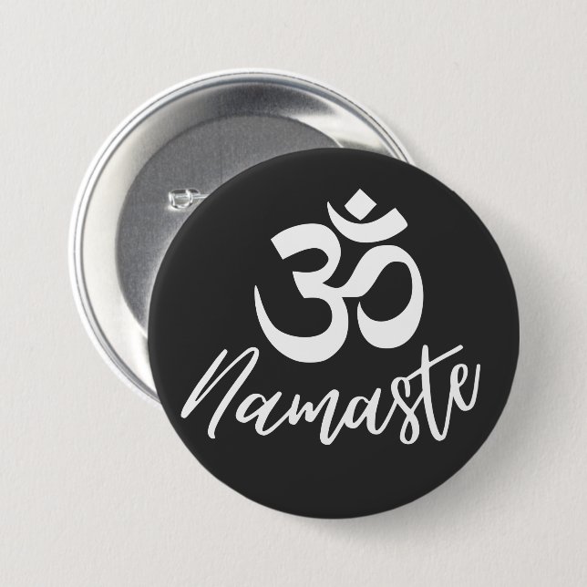 Yoga - Namaste und OM Sanskrit-Symbol Button (Vorne & Hinten)