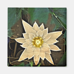Yoga Namaste White Lotus Magnet