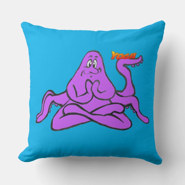 Yoga Octopus Namaste Cust. Coussin décoratif (Recto)