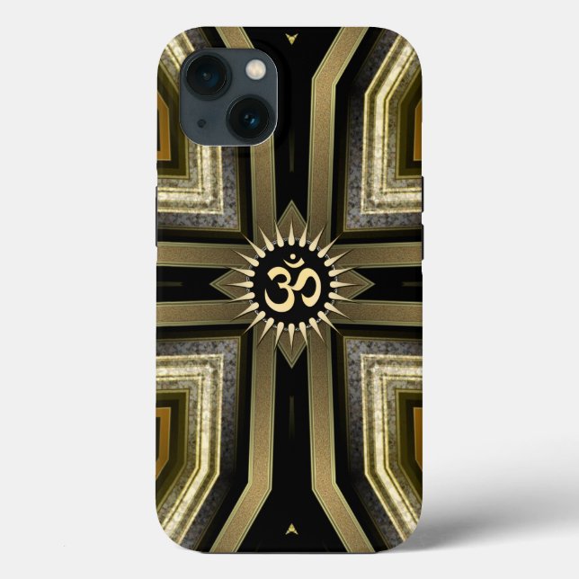 Yoga OM Black Gold Sunshine Galaxy S5 Fall Case-Mate iPhone Hülle (Rückseite)