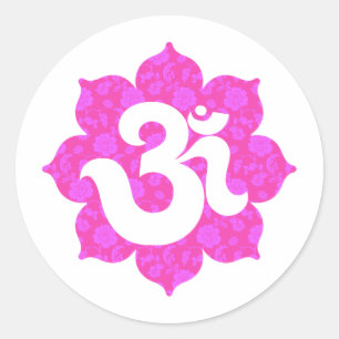 Yoga OM in Lotus zackt aus Runder Aufkleber