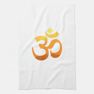 Yoga Om Mantra Gold Sun Meditation Gelbes Orange Geschirrtuch
