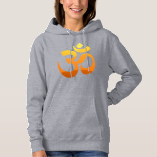 Yoga Om Mantra Symbol Womens High Quality Gray Hoodie