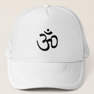 Yoga, Om Om Icon, Ohm Hinduismus Symbol Schwarz-we Truckerkappe