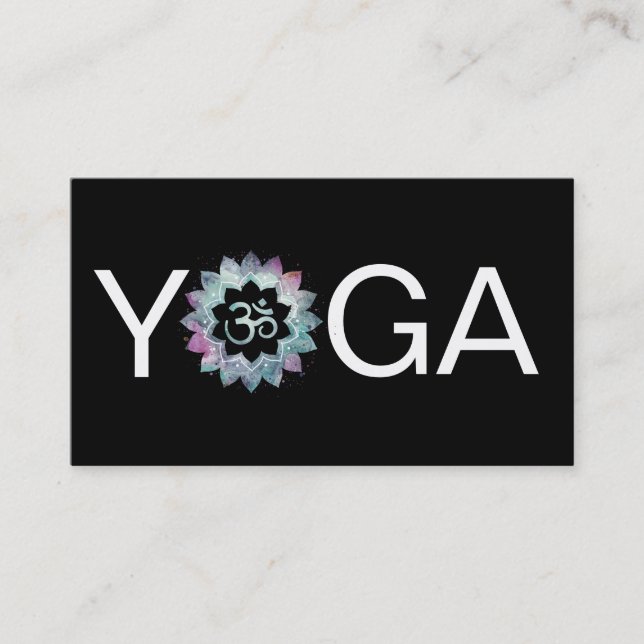 *~* Yoga OM Om Lotus Mandala Lehrer Lehrerin Lehre Visitenkarte (Vorderseite)