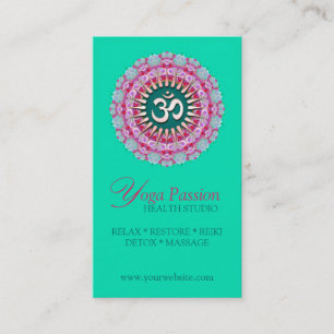 Yoga Om Rose Vert Nouveau Age Cartes de visite