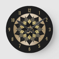 Yoga Om Symbol Black & Gold Lotus Flower Mandala