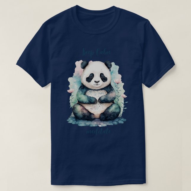 Yoga-Panda behalte beruhigende Meditation T-Shirt (Design vorne)