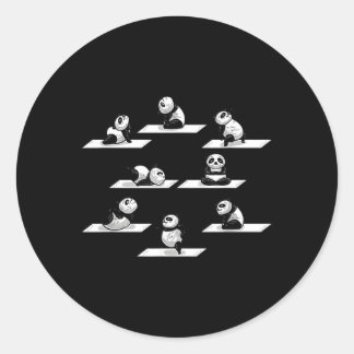 Yoga Pandas Stretch Pose Bear Animal Panda Runder Aufkleber