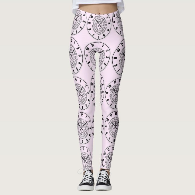 Yoga Pants Funny Pink Baby Biological Clock Leggings (Vorderseite)