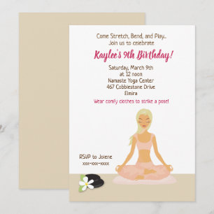 Yoga Party Girl's Birthday Einladung