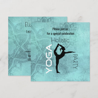 Yoga-Party mit Yoga-Pose auf Lotus Background Einladung