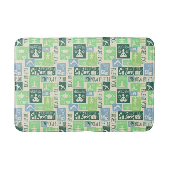Yoga Pattern Badematten (Vorderseite)