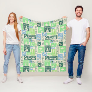 Yoga Pattern Fleecedecke