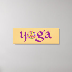 Yoga Peace Sign Floral Leinwanddruck