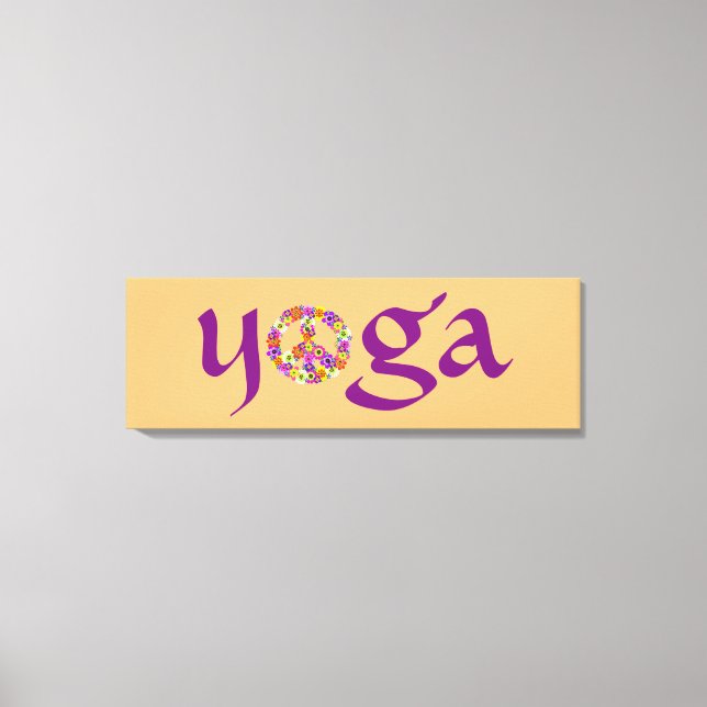 Yoga Peace Sign Floral Leinwanddruck (Vorderseite)
