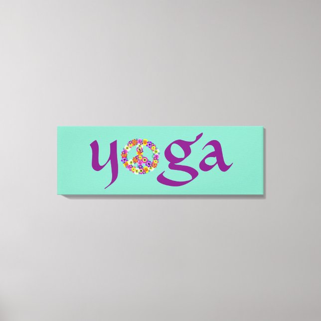 Yoga Peace Sign Floral Leinwanddruck (Vorderseite)