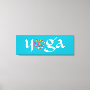 Yoga Peace Sign Floral Leinwanddruck