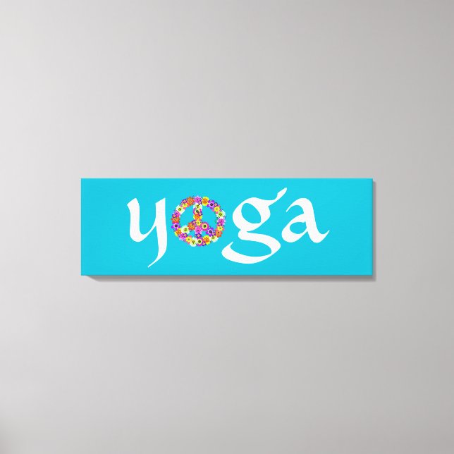 Yoga Peace Sign Floral Leinwanddruck (Vorderseite)